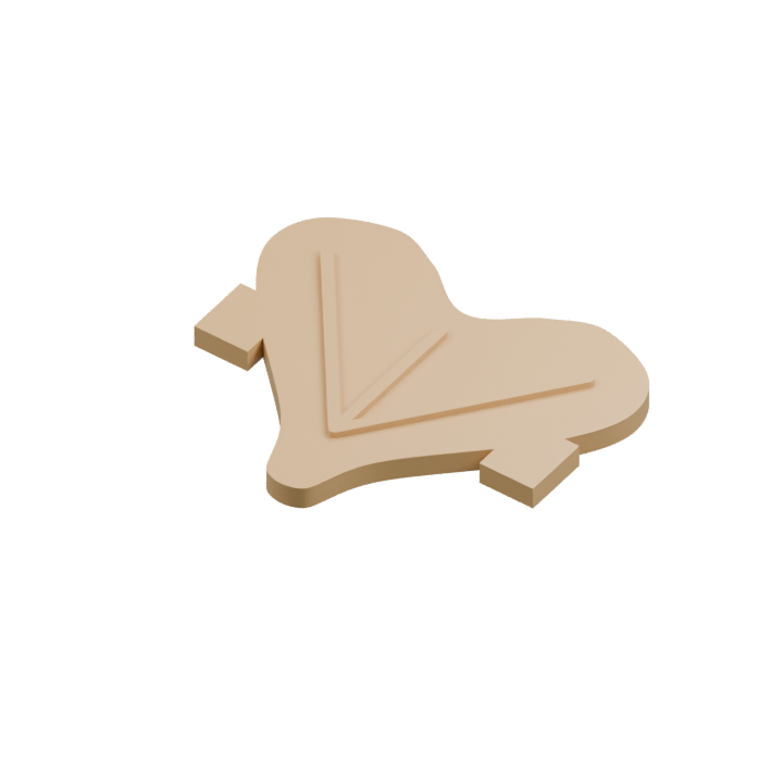 3D render of the ginkgo fan vein stamp